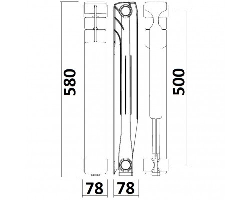 Радиатор алюминиевый секционный GALLARDO ALPOWER 500/80 (кратно 10)