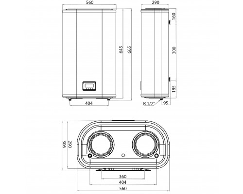 Водонагрівач LEOV LV Flat MR 50 l плоский (50L Flat MR)