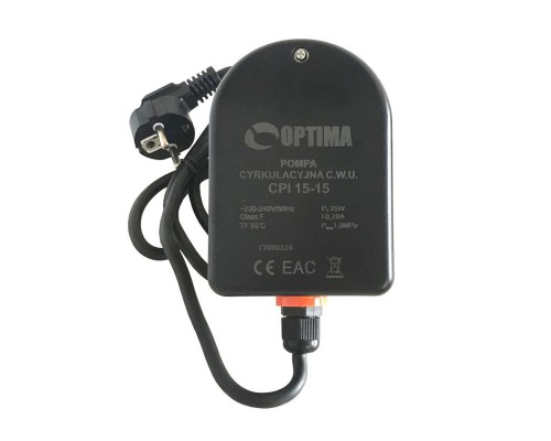Насос рециркуляційний Optima CPI 15-15 84 мм + кабель з вилкою!