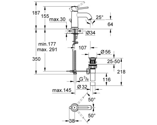 Смеситель для раковины Grohe BauClassic 23161000