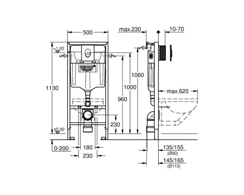 Инсталляция для унитаза Grohe Rapid SL комплект 3 в 1 38722001