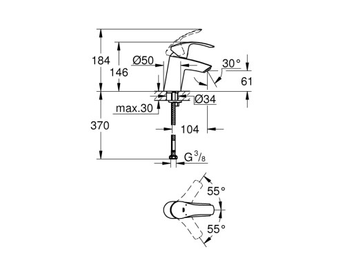 Смеситель для раковины Grohe Eurosmart 32467002