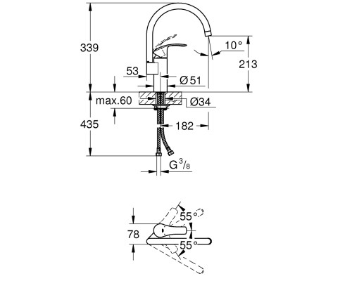 Смеситель для кухни Grohe Eurosmart 33202002
