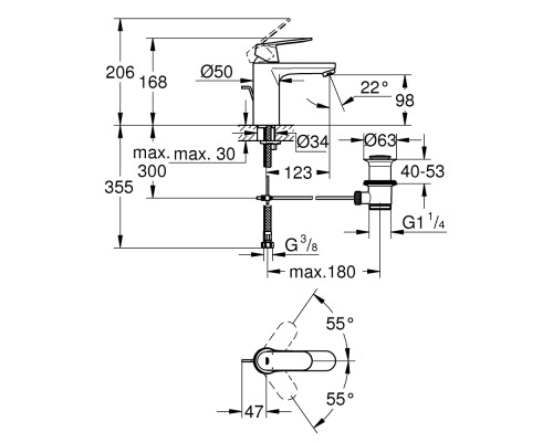 Смеситель для раковины Grohe Eurosmart Cosmopolitan 23325000