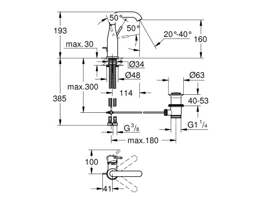 Смеситель для раковины Grohe Essence M-Size 23462001