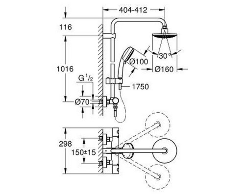Душевая система Grohe Tempesta Cosmopolitan 27922000
