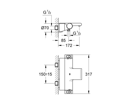Смеситель термостатический для ванны Grohe Grohtherm 2000 34464001