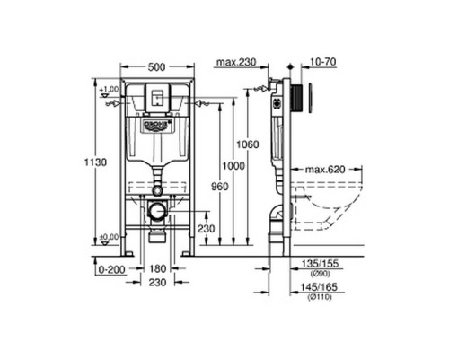 Инсталляция для унитаза Grohe Rapid SL комплект 5 в 1 38827000