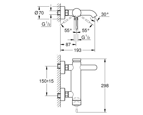 Смеситель для ванны Grohe Essence 33624001