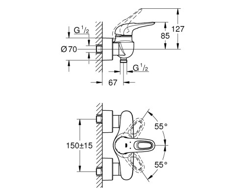 Смеситель для душа Grohe Eurostyle 33590003