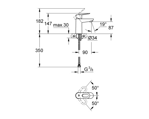 Смеситель для раковины Grohe BauLoop 23337000