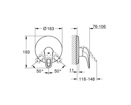 Внешняя часть смесителя для душа Grohe Eurostyle 19507LS3