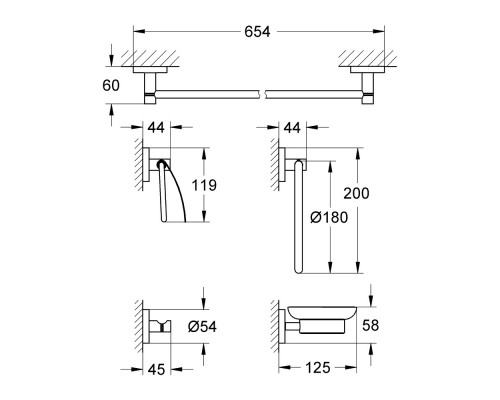 Набор аксессуаров Grohe Essentials 40344001