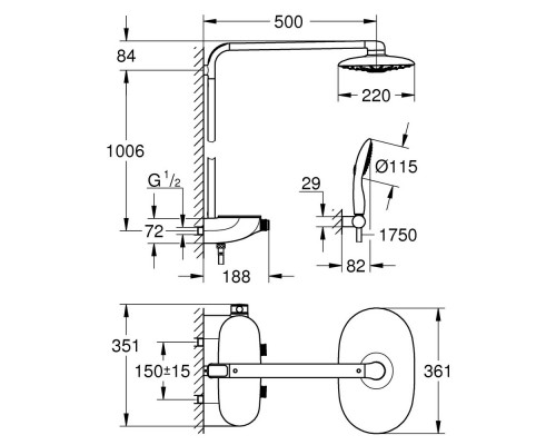 Душевая система Grohe Rainshower SmartControl 26250000