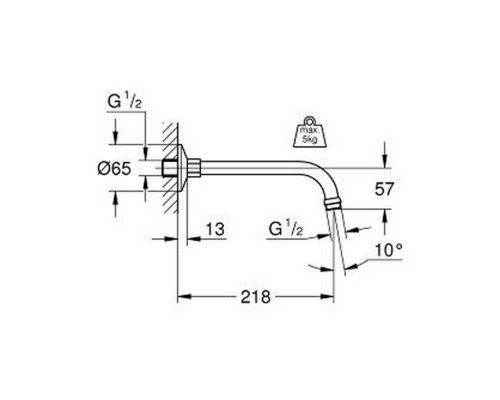 Кронштейн для верхнего душа Grohe Relexa 27406000