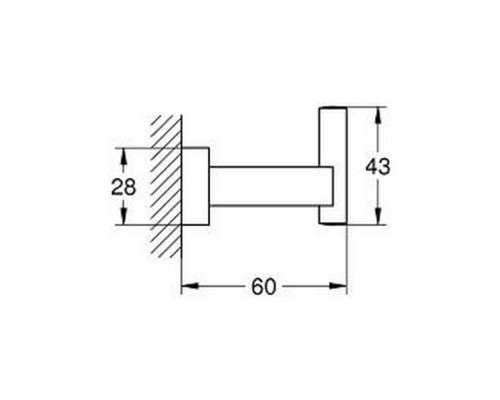 Крючок Grohe Essentials Cube 40511001