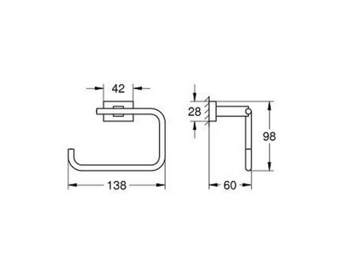 Держатель для туалетной бумаги Grohe Essentials Cube 40507001