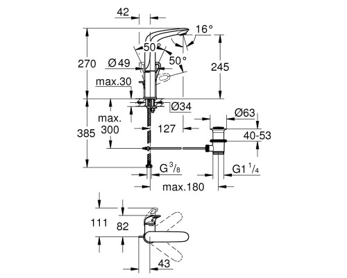 Смеситель для раковины Grohe Eurostyle 23569003