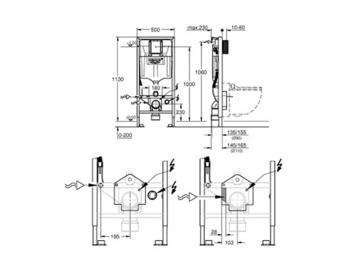 Инсталляция для унитаза Grohe Rapid SL Sensia 39112001