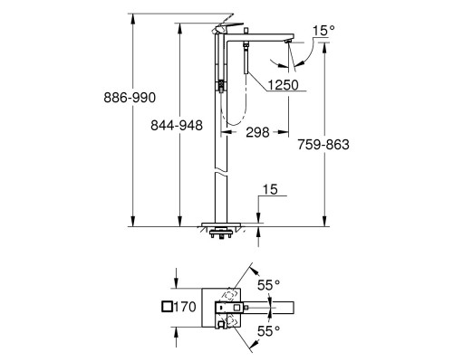 Смеситель для ванны Grohe Eurocube 23672001