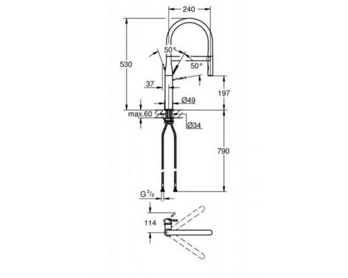 Смеситель для кухни с рефлекторным изливом Grohe Essence 30294000