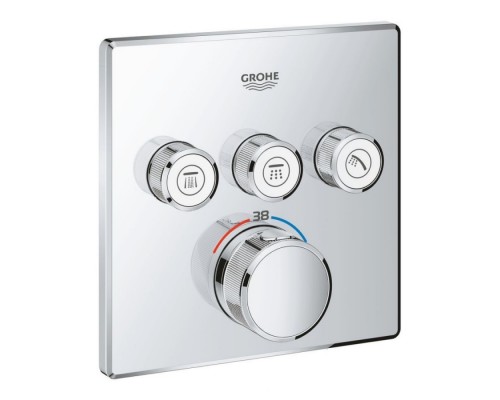 Внешняя часть термостатического смесителя для ванны Grohe Grohtherm SmartControl 29126000 на три потребителя