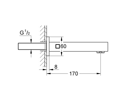 Излив для ванны Grohe Eurocube 13303000