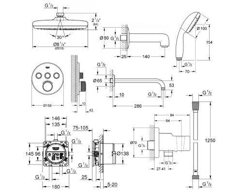Душевая система Grohe Grohtherm SmartControl 34614SC2
