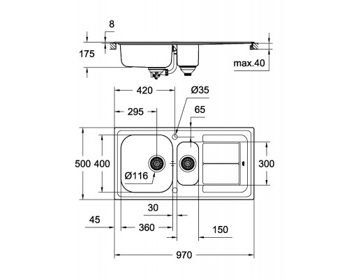 Кухонная мойка Grohe Sink K300 31564SD0