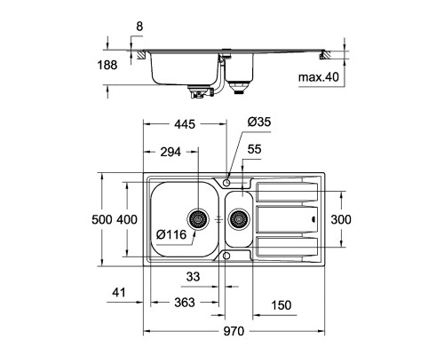 Кухонная мойка Grohe Sink K400 31567SD0