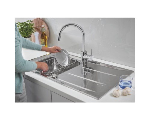 Набор Grohe мойка кухонная K400 31570SD0 + смеситель Concetto 32663001