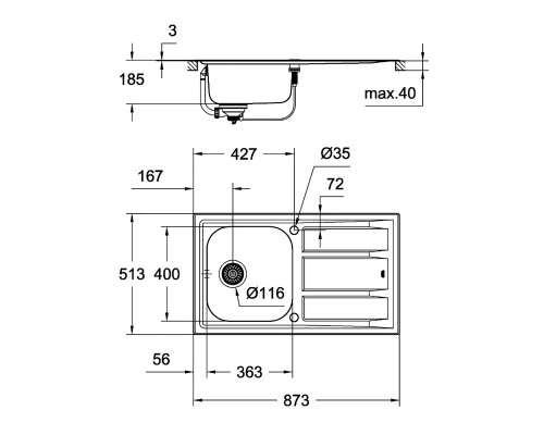 Кухонная мойка Grohe Sink K400+ 31568SD0