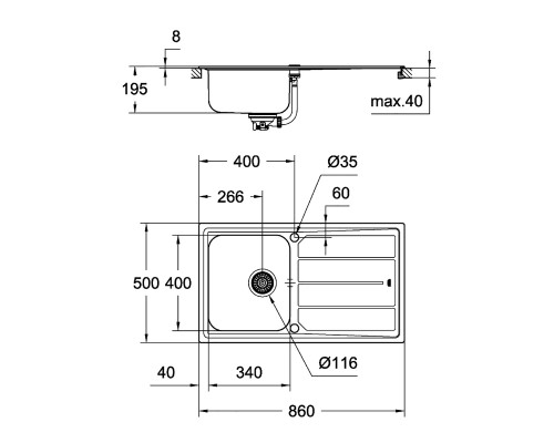 Кухонная мойка Grohe Sink K500 31571SD0