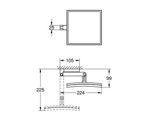 Зеркало косметическое Grohe Selection Cube 40808000