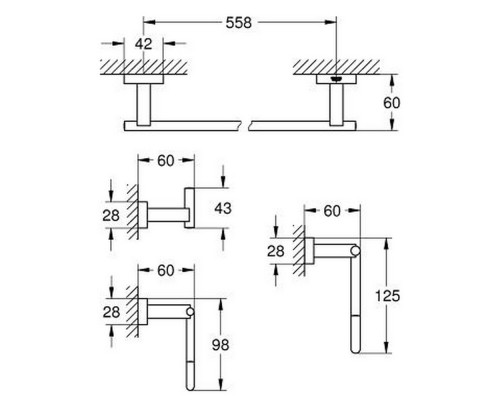 Набор аксессуаров Grohe Essentials Cube 40778001