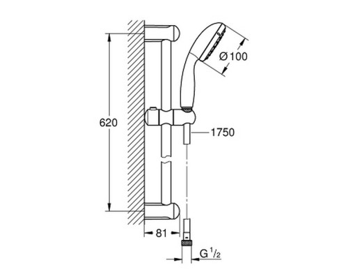 Душевой гарнитур Grohe New Tempesta 100 27853001
