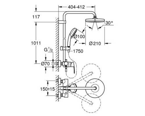 Душевая система Grohe Tempesta Cosmopolitan 26224001