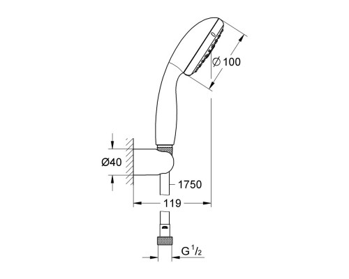 Душевой гарнитур Grohe New Tempesta 100 27849001
