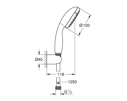 Душевой гарнитур Grohe New Tempesta 100 26164001