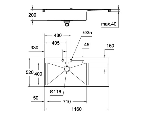 Кухонная мойка Grohe Sink K1000 31581SD0