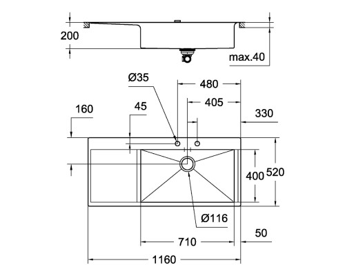 Кухонная мойка Grohe Sink K1000 31582SD0