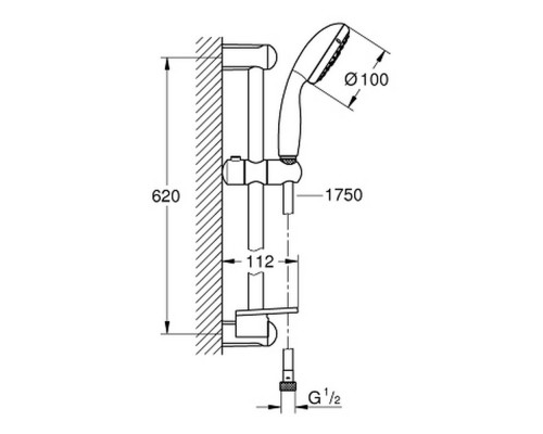 Душевой гарнитур Grohe New Tempesta 100 28593002