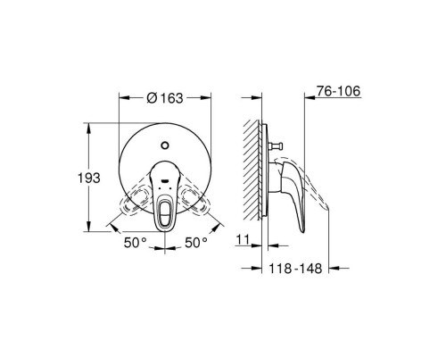 Внешняя часть смесителя для душа Grohe Eurostyle 19506LS3 на два потребителя