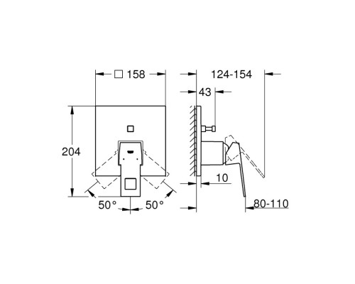 Внешняя часть смесителя для душа Grohe Eurocube 24062000 на два потребителя