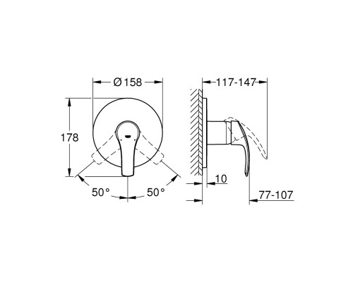 Внешняя часть смесителя для душа Grohe Eurosmart 24042002