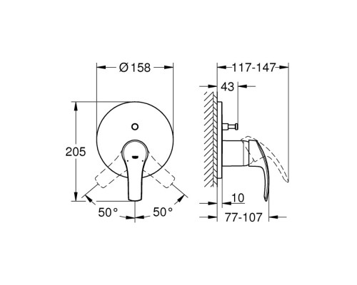 Внешняя часть смесителя для душа Grohe Eurosmart 24043002 на два потребителя