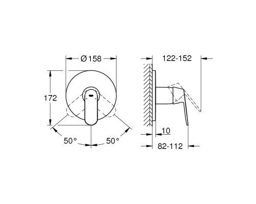 Внешняя часть смесителя для душа Grohe Eurosmart Cosmopolitan 24044000