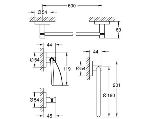 Набор аксессуаров Grohe Essentials 40776001