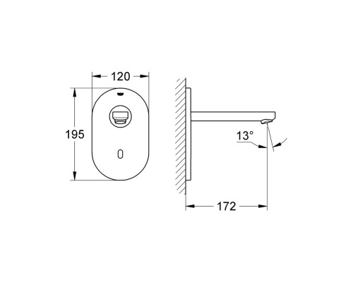 Внешняя часть крана для раковины Grohe Euroeco Cosmopolitan E 36410000
