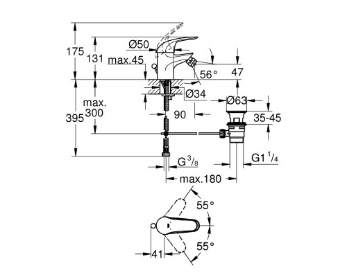 Смеситель для биде Grohe Euroeco 23263000